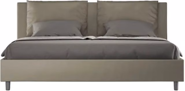 Letto con rete imbottito 180x200 similpelle cappuccino Antea