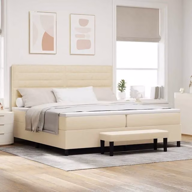 Letto Ibrido con Materasso a Molle Insacchettate vidaXL Beige L: 200 cm, P: 200 cm, H: 280 cm