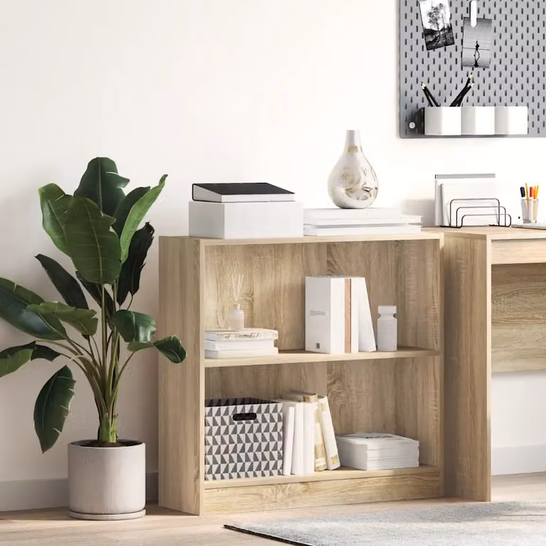 Libreria moderna vidaXL in legno MDF color rovere, L 80 cm x P 24 cm x H 75 cm