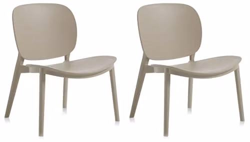 Giordanoshop Set 2 Sedie 58x48,5x71 cm in Polipropilene Sabbia