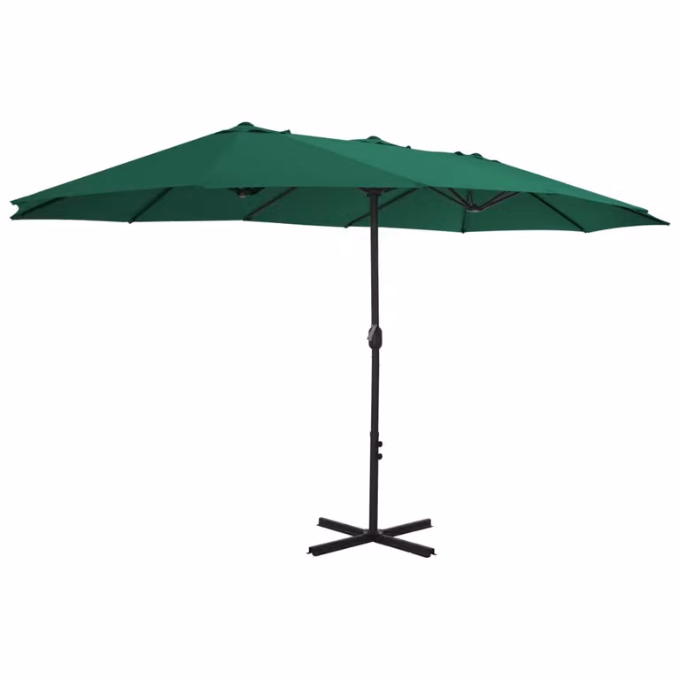vidaXL Ombrellone con asta in alluminio 460x270 cm Verde