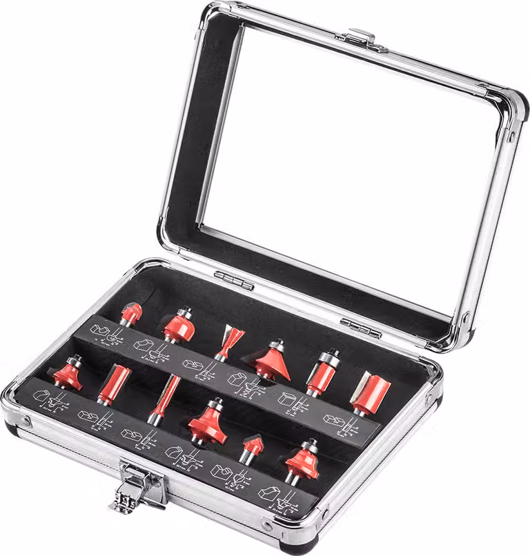 Set di frese per scanalatura in grafite, gambo da 8 mm, 12 pezzi fresa per legno fresa per bordi fresa per legno fresa per legno
