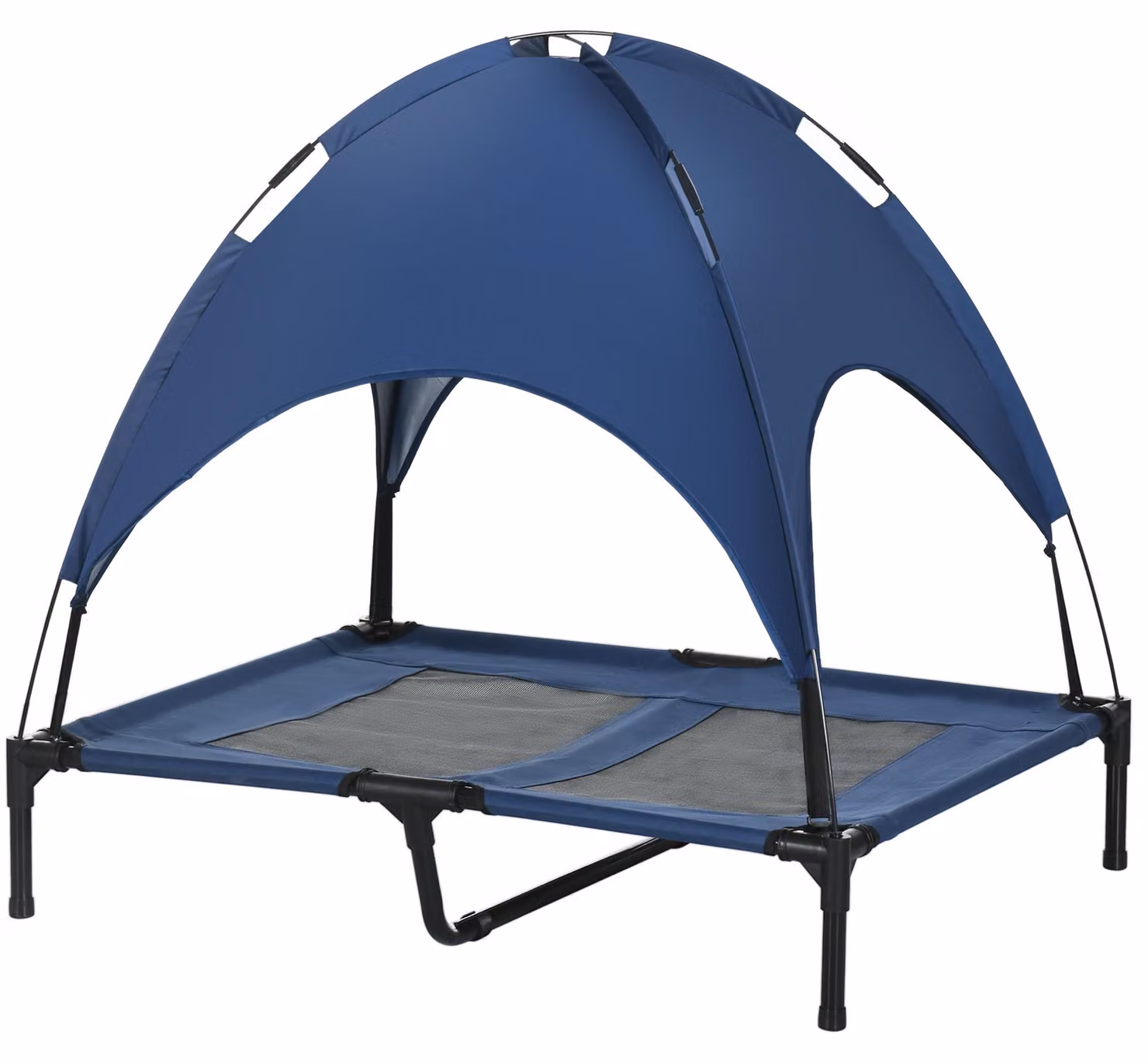 PawHut, cuccia per animali domestici con baldacchino, letto rialzato per cani, adatto per l'esterno, colore blu