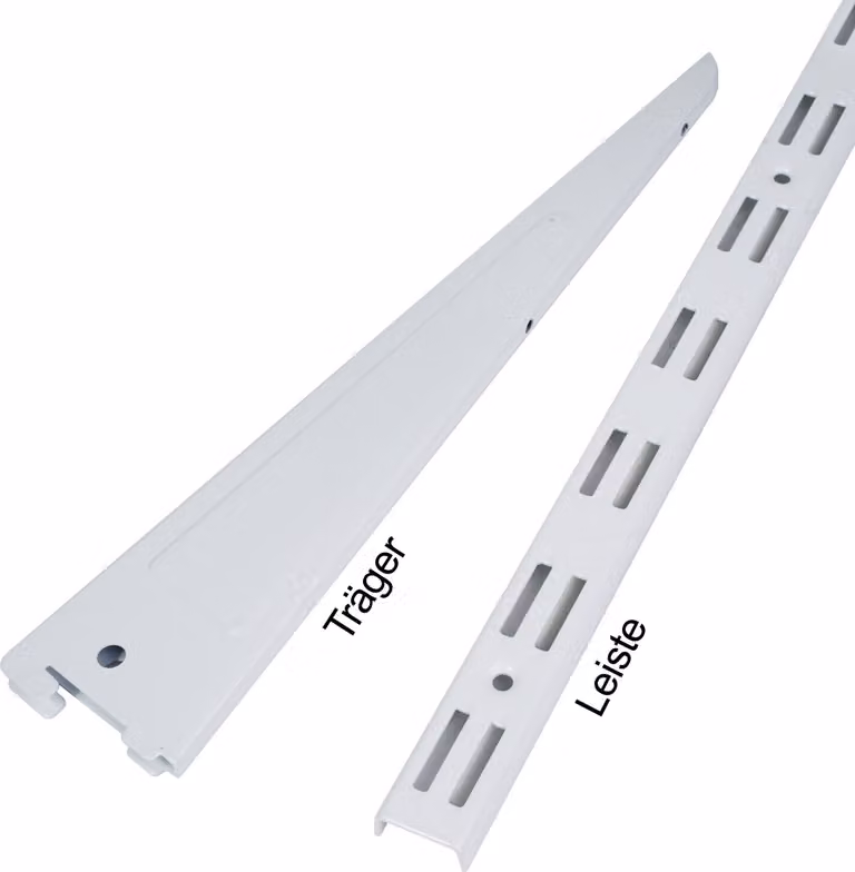 Scaffalatura bianca a 2 file da 50 cm senza supporti