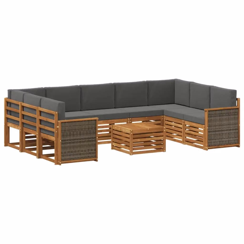Set di divani da esterno vidaXL in legno di acacia con cuscini, beige e antracite – 2