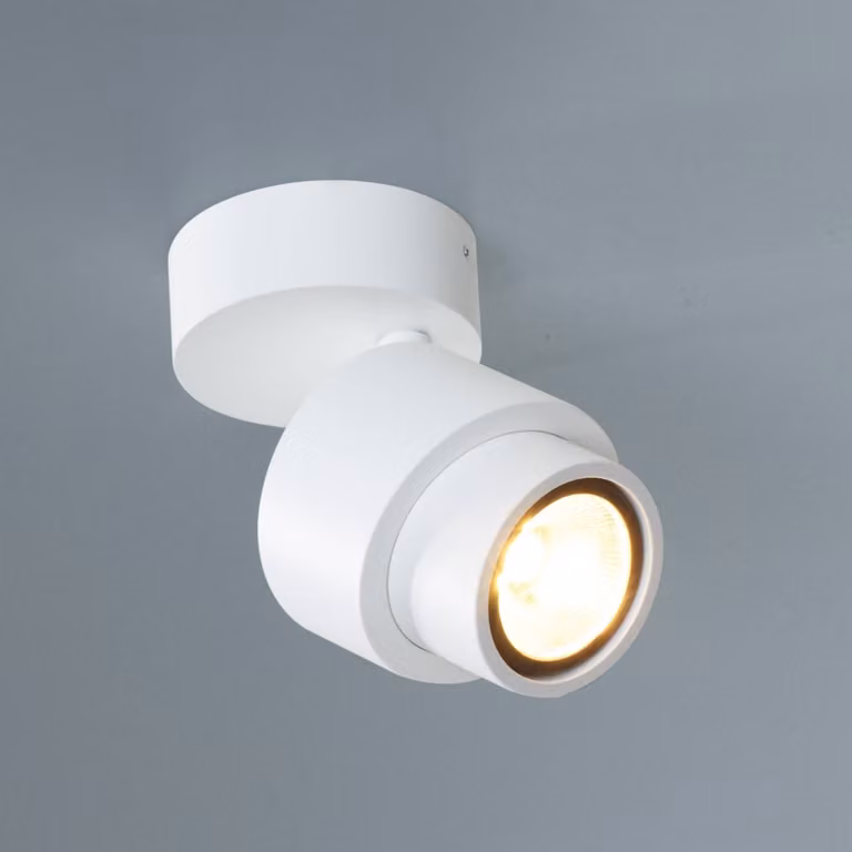 Escale Faretto LED BRUSH, bianco, Ø 7 cm, metallo, dimmerabile, 2.700 K dimmerabile, Bianco / Opale, Soggiorno / Sala da pranzo, Alluminio, Moderno, Downlight