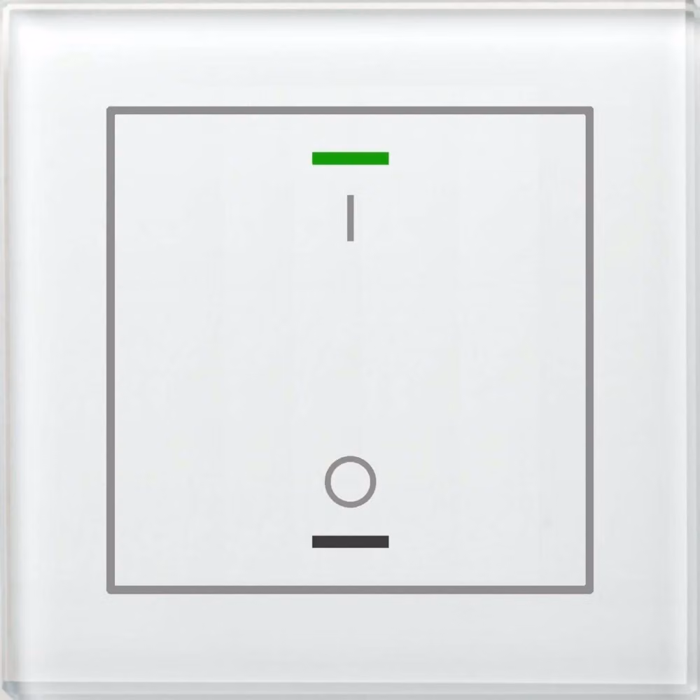 MDT BE-GTL1TW.B1 Pulsante in vetro II Luce 1gang RGB-W Sensore di temp. commutazione bianco (BE-GTL1TW.B1)