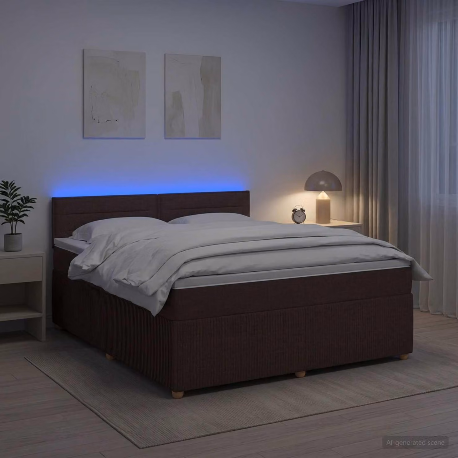 Maison Exclusive - Letto boxspring con materasso marrone scuro 180 x 200 cm Tessuto