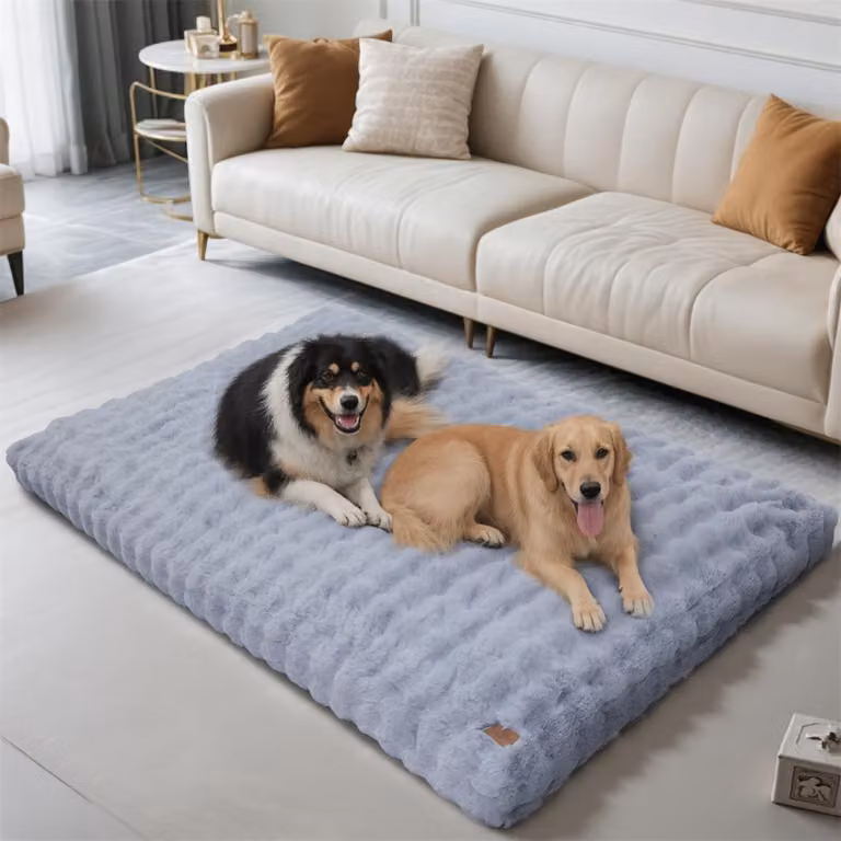 WISFOR Lettino ortopedico per cani, divano per cani, cuccia per cani, cuscino per cani, cuccia per cani di grossa taglia, rivestimento impermeabile e lavabile, sfoderabile, 4XL: 200x130x18 cm, grigio