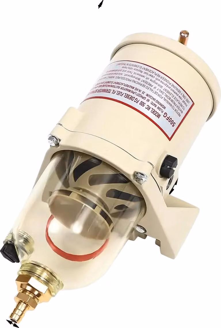 Filtro carburante separatore d'acqua, portata elevata, struttura resistente, BIANCO
