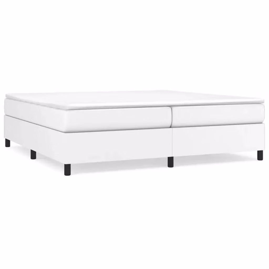 Letto Ibrido con Materasso e Giroletto in Similpelle Bianca vidaXL L/P: 200 x 200 cm, H: 35 cm – 2