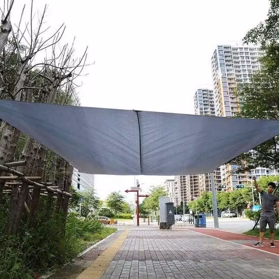 Tenda da sole idrorepellente - protezione solare per balconi da giardino - rettangolare 4*3 m - con corde in nylon e sacchetti di stoccaggio - grigio.
