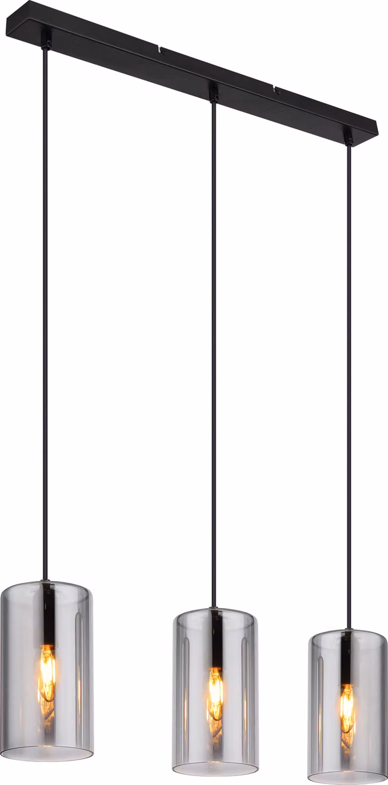 Globo Lighting|Lampada a sospensione in metallo nero opaco, 3x E14
