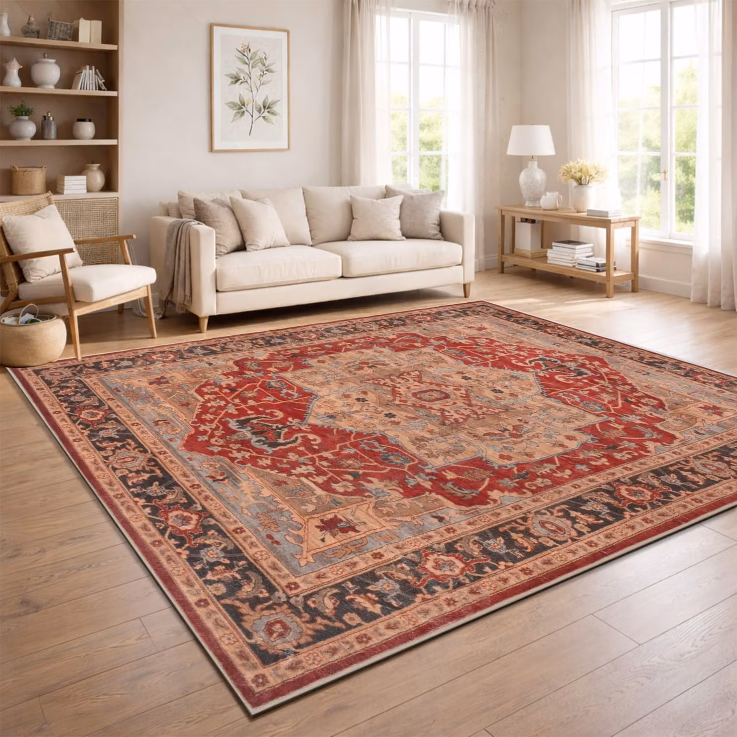 Tappeto Sami rosso lavabile antiscivolo in poliestere L: 120 cm, P: 160 cm – 2