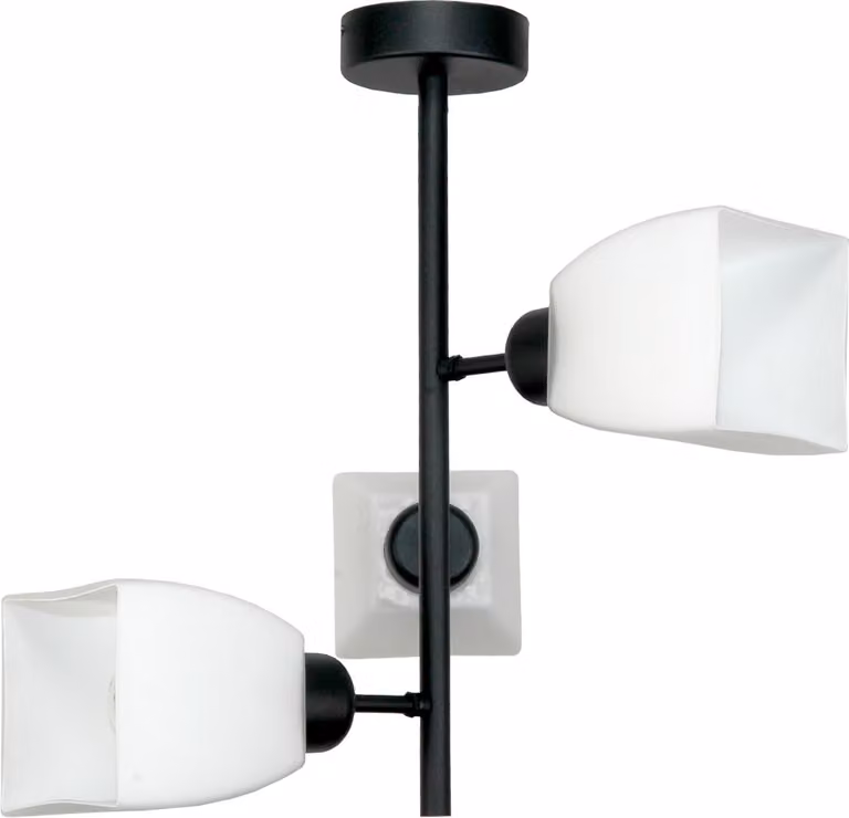 Lampada A Sospensione Nera Classica Lampada In Vetro Bianco 15-484 Trapic