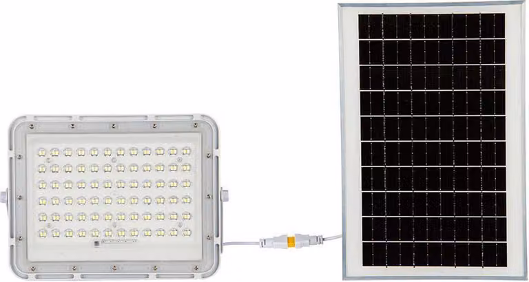 V-TAC VT-120W Faro led bianco con pannello solare 15W e telecomando LED Proiettore con batteria sostituibile 4000K 3m Cavo - 7844