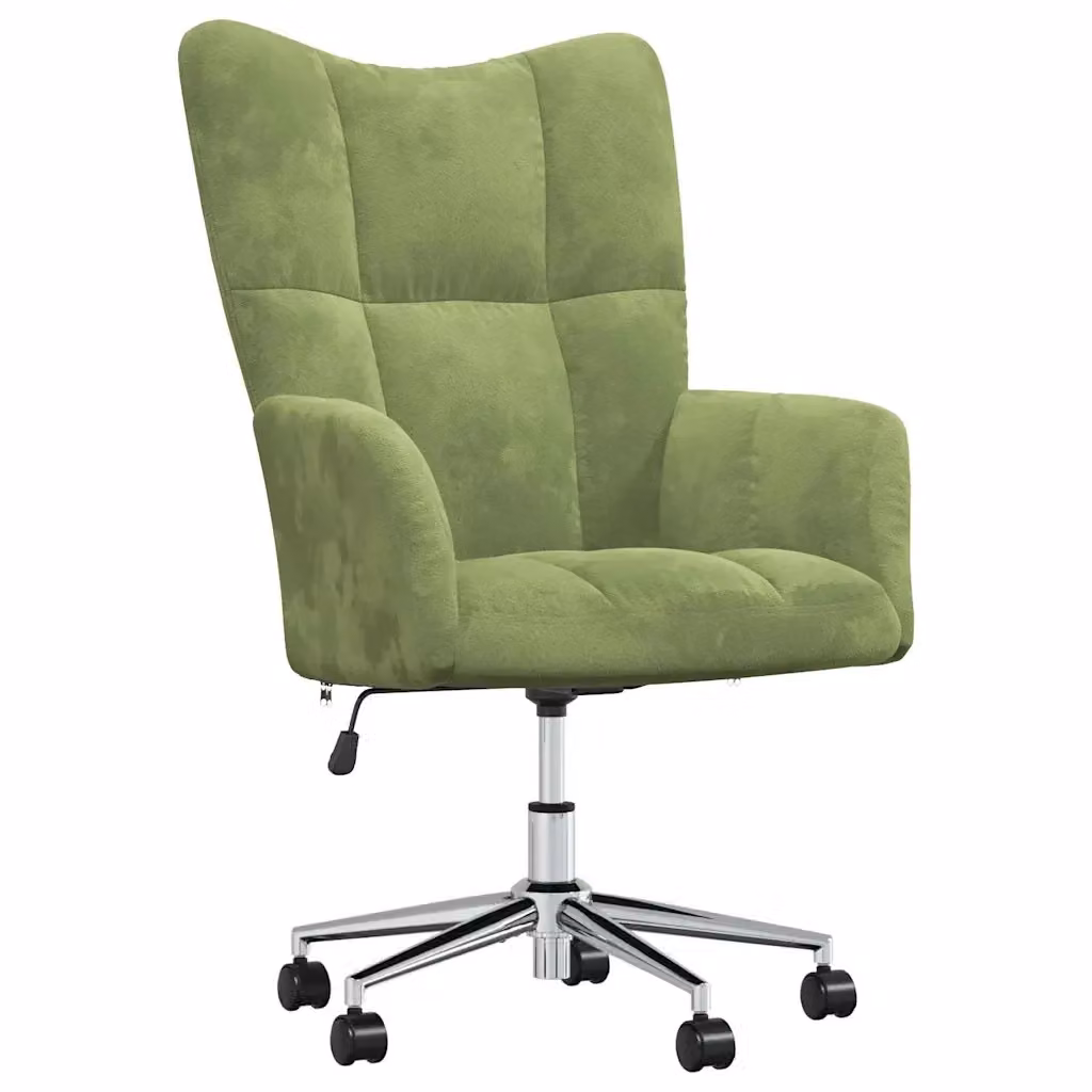 Sedia Relax Moderna VIDAXL in Velluto Verde con Ruote e Rotazione a 360 Gradi L/P/H: 46 x 61,5 x 110 cm – 2