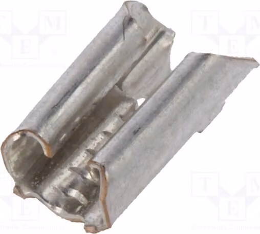 10 connettori a morsetto a crimpare, tipo a lamella piatta, sezione 0,5÷0,6 mm², modello 2-330854-6, non isolati