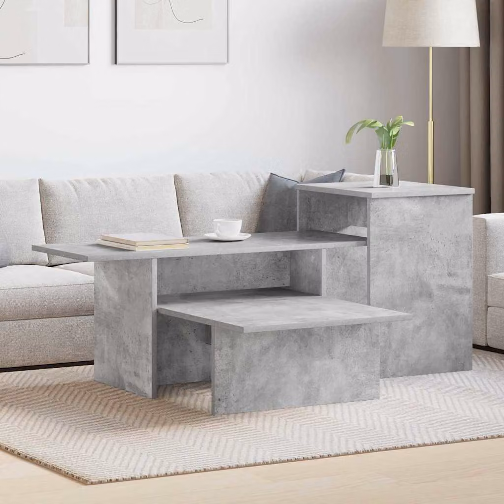 vidaXL Tavolo consolle moderno in MDF color grigio, L 91,5 x P 35 x H 38,5 cm
