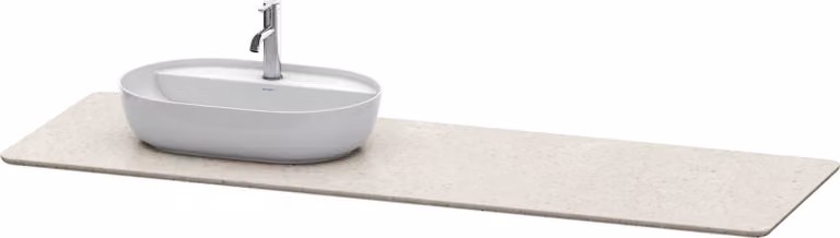 Console en pierre de quartz Duravit Luv, largeur 1783mm, adaptée au meuble sous-lavabo LU9563, LU9568, LU9468L2525, LU9468L2525