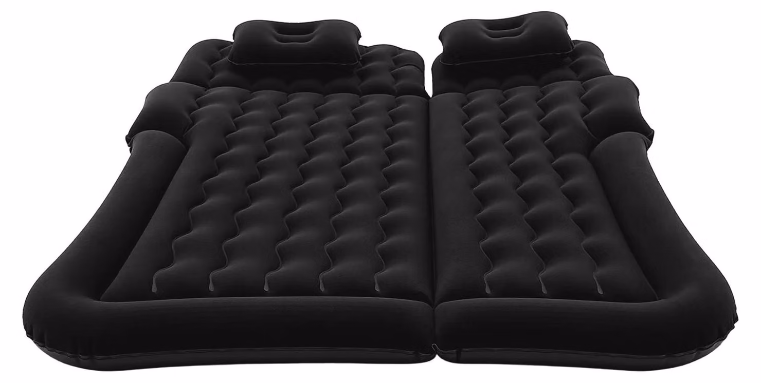 Materasso gonfiabile per SUV - Dimensioni: 1,74 x 1,26 m - Capacità di carico: 300 kg - Materiale: PVC floccato - Pompa: 12V, 75W - 6 camere d'aria - Colore: nero