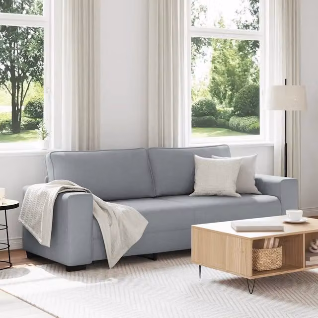 Divano a 3 Posti-Sofa 3 Posti Grigio Chiaro 180 cm in Tessuto 679525