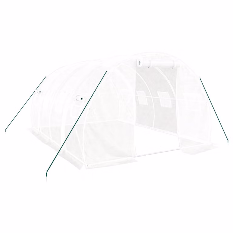 Serra con struttura in acciaio bianca 12 m² 4x3x2 m