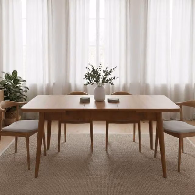 Tavolo da pranzo allungabile DMORA moderno rettangolare marrone L: 130 cm, P: 80 cm, H: 77 cm – 1