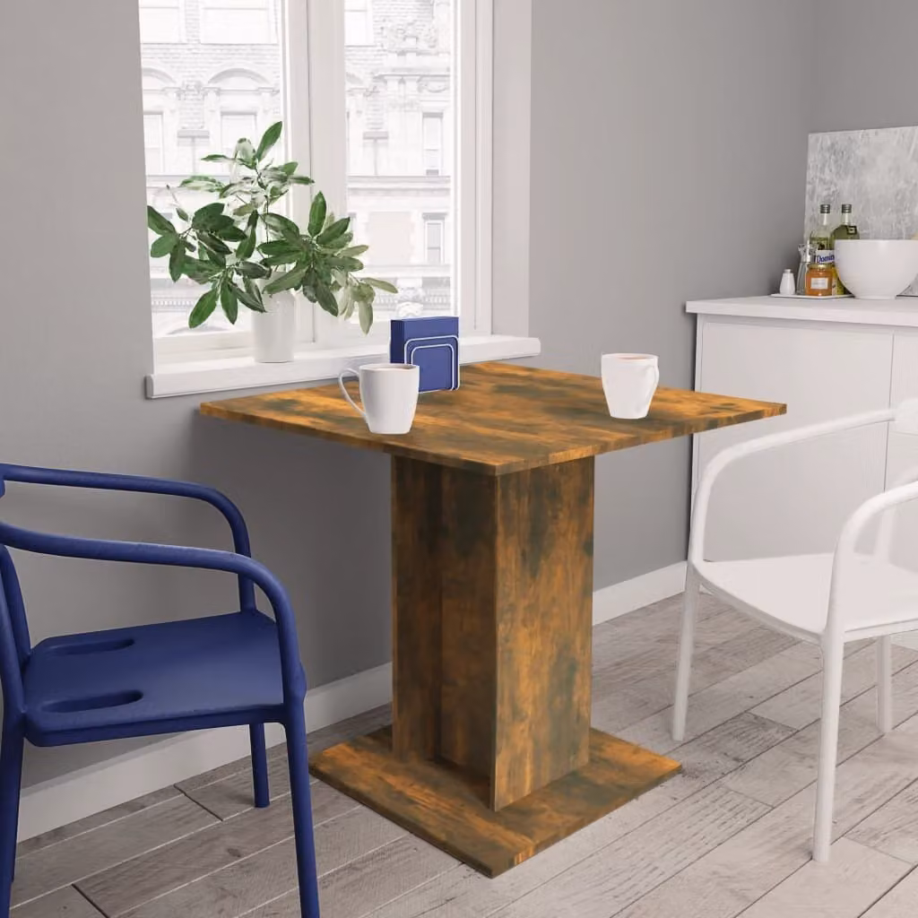 The Living Store tavolo da pranzo in rovere fumé 80x80x75 cm materiale a base di legno