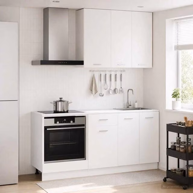 Unità cucina moderna vidaXL in 5 pezzi bianco opaco in legno MDF – 1