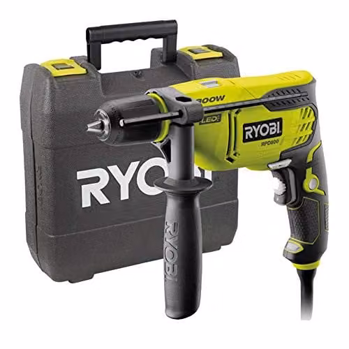 Trapano a Percussione compatto con Mandrino Autoserrante ed ingranaggi in acciaio 800W Ryobi RPD800-K