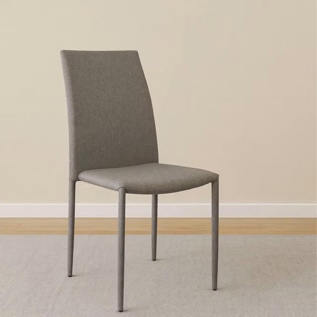 SET 6 SEDIA FELTRA IMPILABILE TESSUTO GRIGIO