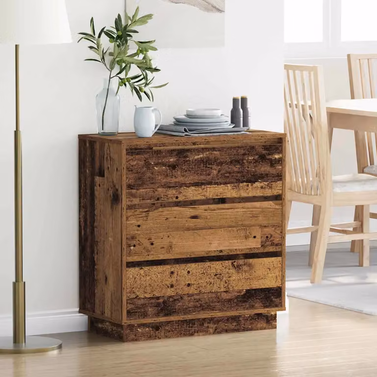 Armadio da Notte vidaXL in Legno Marrone con Illuminazione Integrata L/P/H: 71 x 34,5 x 75 cm