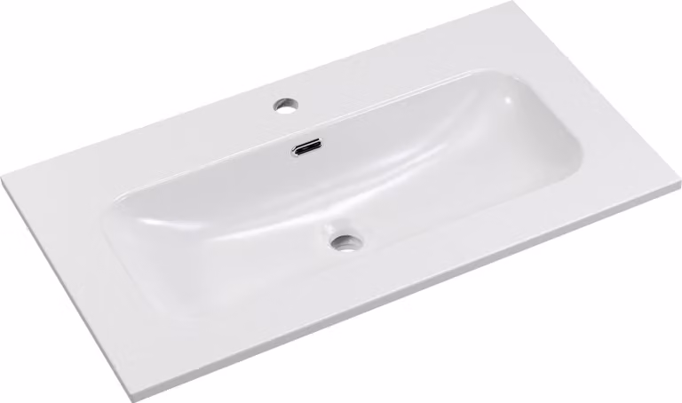 Lavabo d'arredo in Vetroceramica Comad FLY 81x46 cm bianco lucido