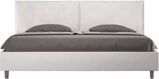 Letto matrimoniale king size Appia Large Ityhome con rete imbottita in similpelle bianco L 222 cm x P 110 cm x H 215 cm – 1
