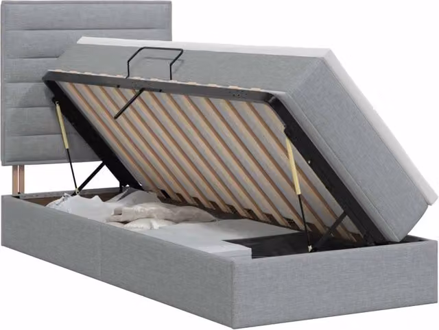 Letto con contenitore e materasso vidaXL Grigio, L/P/H: 90 x 190 x 128 cm