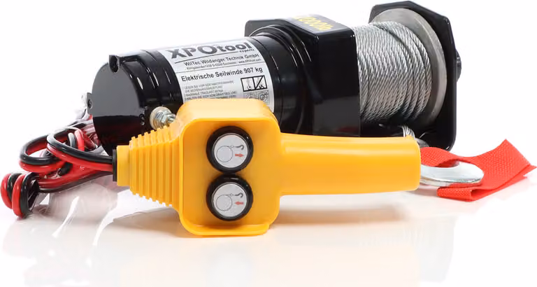 XPOtool Argano elettrico a fune 907 kg 12V, argano a fune con cavo d'acciaio da 12,5 m, argano motorizzato da 1 CV per fuoristrada, paranco per veicoli, rimorchi e imbarcazioni