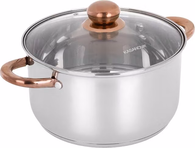 Pentola 24 cm acciaio inox Meravigliosa con coperchio