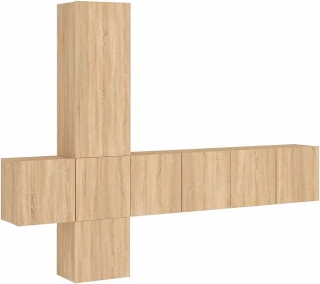 Mobili TV a Muro 5pz | Armadietto TV | Mobile Porta TV Rovere Sonoma in Legno Multistrato