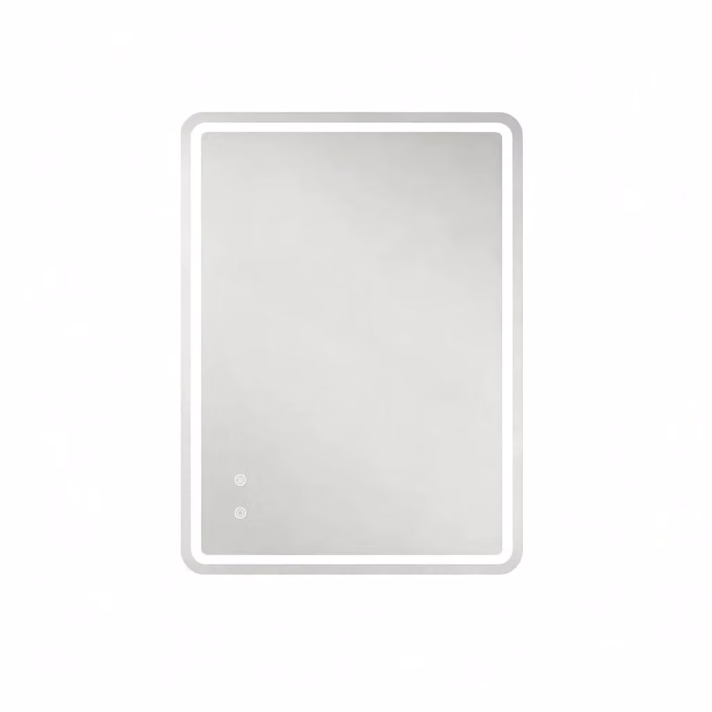 Specchio da bagno LED Minimal senza cornice, rettangolare, L: 60 cm, H: 80 cm, con 3 temperature colore regolabili e funzione dimmabile – 2