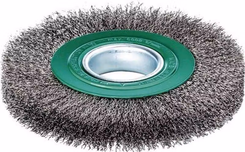 Spazzola rotonda D.100mm spessore del filo 0,30mm VA crimpato 20-22mm 8000min-¹ 1 LESSMANN 323362