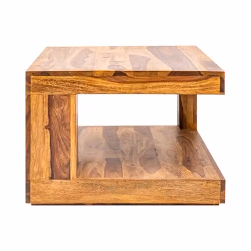 Meublorama Tavolino Gradi 60 cm in legno massello di Sheesham – Tavolino quadrato con spazio di archiviazione