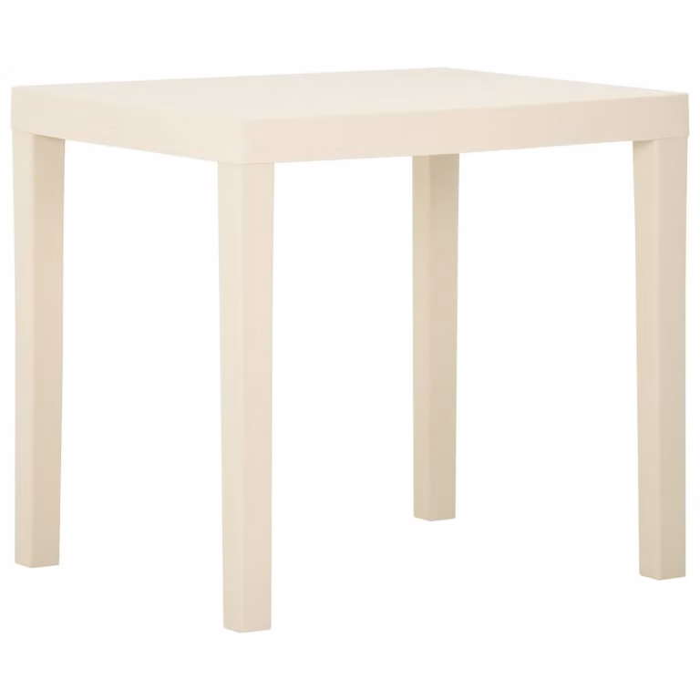 The Living Store Tavolo da giardino bianco 79x65x72 cm in plastica
