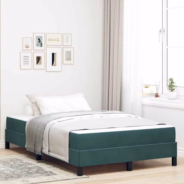 Letto moderno con materasso a molle pocket individuali vidaXL, colore verde, L/P/H: 120 x 200 x 45 cm