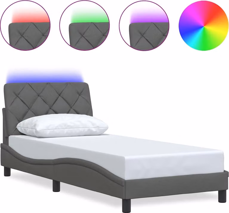 Giroletto con LED senza Materasso 80x200 cm Tessuto