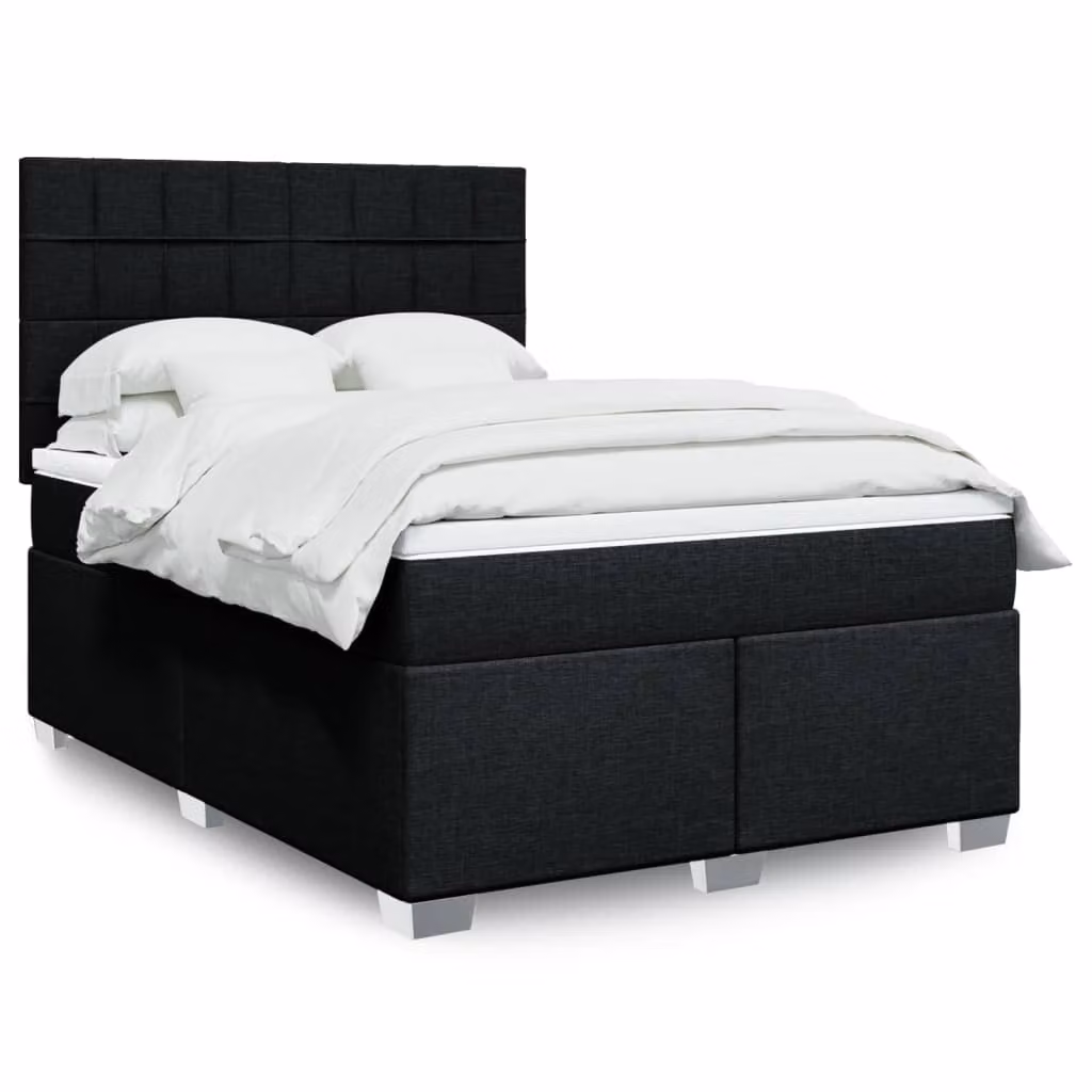 Maison Exclusive - Giroletto a Molle con Materasso Nero 140x200 cm in Tessuto
