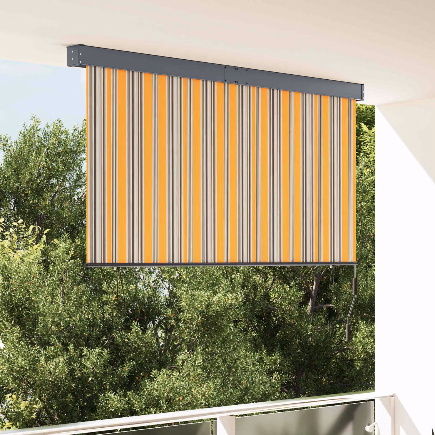 vidaXL Tenda a rullo in poliestere e alluminio, Giallo e Blu, L 180 cm x H 250 cm