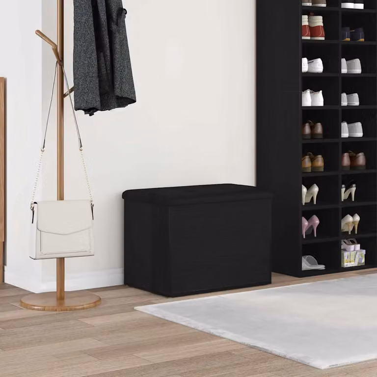 Panchina con contenitore vidaXL moderna in nero con finitura opaca L: 62 cm, P: 42 cm, H: 45 cm