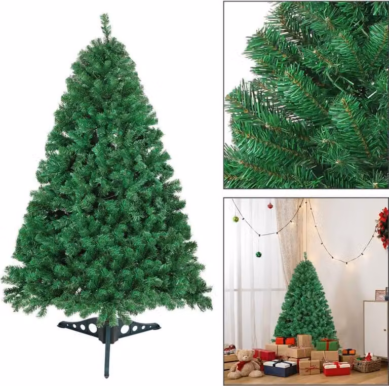 Jayseuw 120cm Albero di Natale Artificiale Abete con 220 punte aghi PVC Stand e sistema pieghevole Albero di Natale Verde