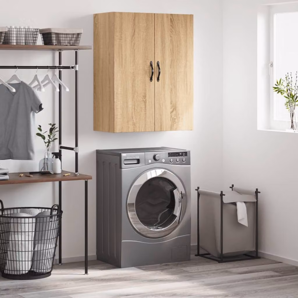 Mobile a parete vidaXL in legno Rovere Sonoma, L: 69,5 cm, P: 34 cm, H: 90 cm